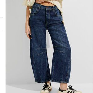 Free People We The Free Good Luck Mid-Rise Barrel Jeans Size 24